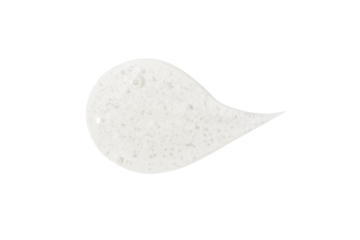 beautiful flowing smeared drop texture of transparent gel. no background. PNG