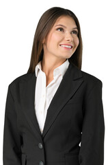 Happy smile beautiful businesswoman in a business suit