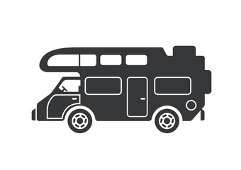 Camper van vintage style, vector icon