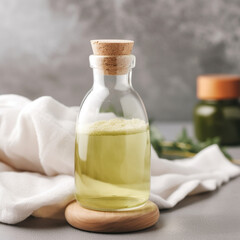 Basil Oil in Glass Bottle