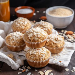 Backed Carrot Muffins With Almond Coconut 