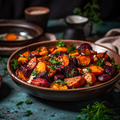 Roasted Root Vegetables Dish