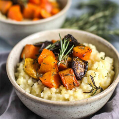 Couscous with roasted vegetables vegetarian dish