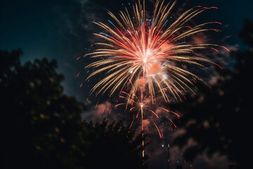 the fourth of July, Fireworks, Family, Celebration, America, Generative AI