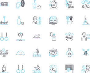 Relaxation methods linear icons set. editation, Yoga, Breathing, Massage, Mindfulness, Acupuncture, Aromatherapy line vector and concept signs. Reflexology, Reiki, Tai Chi outline Generative AI