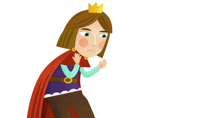 cartoon scene with prince king on white background illustration artistic painting scene