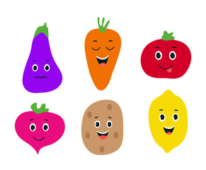Colorful bright vegetables set