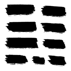 Black Distress Brushes. Grunge Texture. Splash Banner. vector illustration.