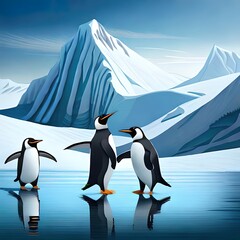 penguin on the iceberg