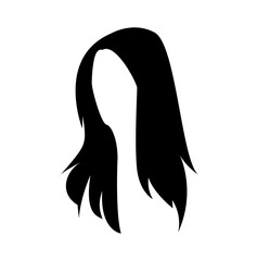 icon woman long hair silhouette. concept of beauty, fashion, salon, hairstyle. vector illustration.