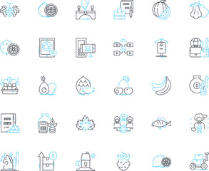 Financial deals linear icons set. Invest, Stocks, Bonds, Forex, Trading, Merger, Acquisition line vector and concept signs. IPO,Dividend,Hedge outline illustrations Generative AI