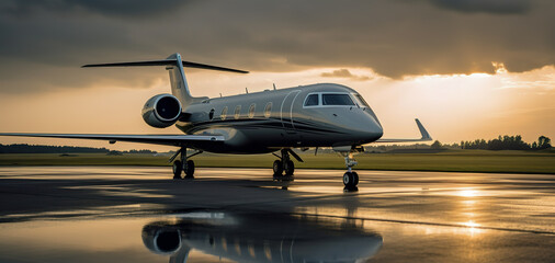 Fototapeta na wymiar Private luxury business jet Gulfstream Aerospace G550