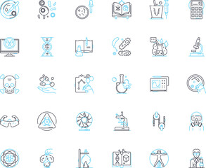 Environmental science linear icons set. Sustainability, Ecosystem, Climate, Conservation, Pollution, Biodiversity, Renewable line vector and concept signs. Generative AI