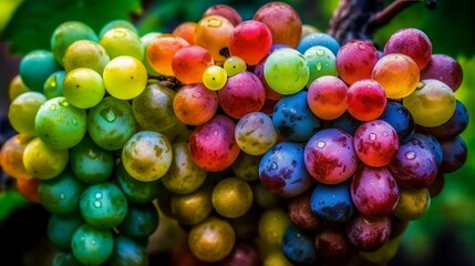 Fototapeta na wymiar multicolored bunch of grapes
