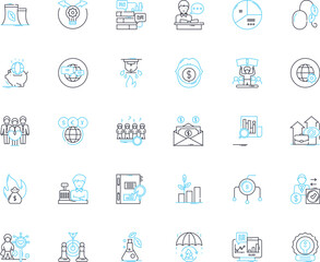 Corporate malpractice linear icons set. Fraud, Embezzlement, Corruption, Misconduct, Scandal, Mismanagement, Unethical line vector and concept signs. Deceit,Dishsty,Bribery outline Generative AI