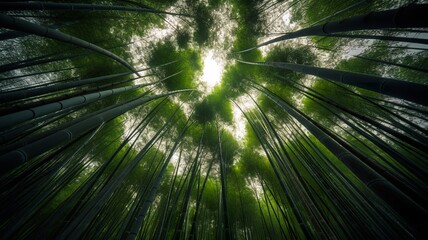 Fototapeta na wymiar Whispers of Green: Arashiyama Bamboo Grove's Serenity