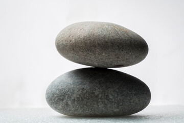 Fototapeta na wymiar zen stones for podium background. zen stone on white background