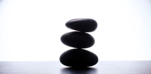 zen stones for podium background. zen stone on white background