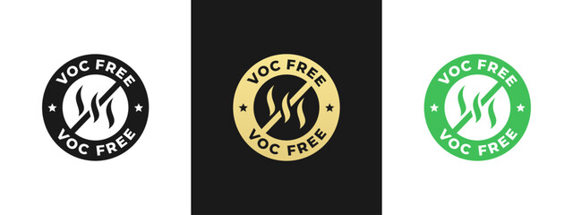 VOC Free Label or VOC Free Stamp Vector Isolated in Flat Style. Best VOC Free Label vector for product packaging design element. And other needs related to VOC Free.