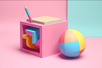 Abstract Colorful Education Design Background Generative AI
