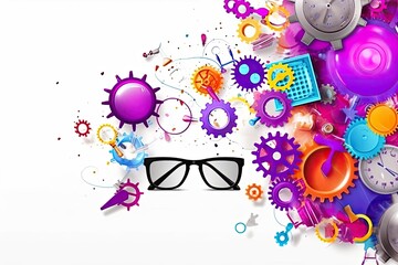 Obraz premium Abstract Fresh School Concept Background Generative AI