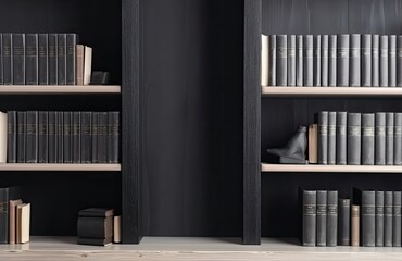 Bookshelves Stacked With Books Education Concept Generative AI