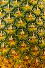 Fototapeta premium Ripe whole pineapple with green-yellow peel