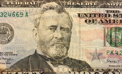 Details of American money close up