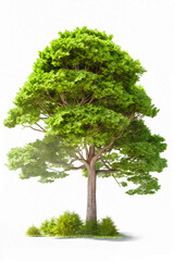 Tree isolated on white background, created with Generative AI.