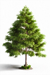 Tree isolated on white background, created with Generative AI.