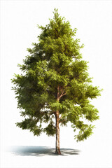 Tree isolated on white background, created with Generative AI.