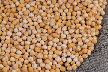 Dry hard yellow peas for cooking porridge