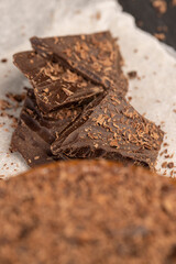 a large amount of finely crumbled milk chocolate