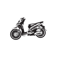 matic motor scooter silhouette vector