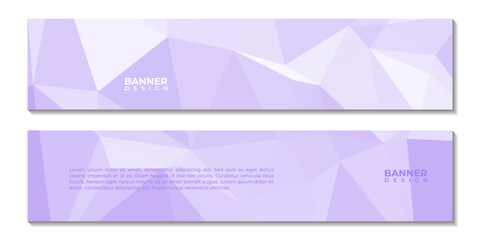 set of banner covers abstract purple colorful geometric background with triangle shape
