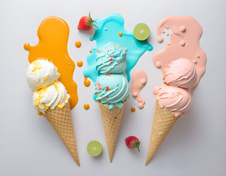 ice cream cones.generative ai