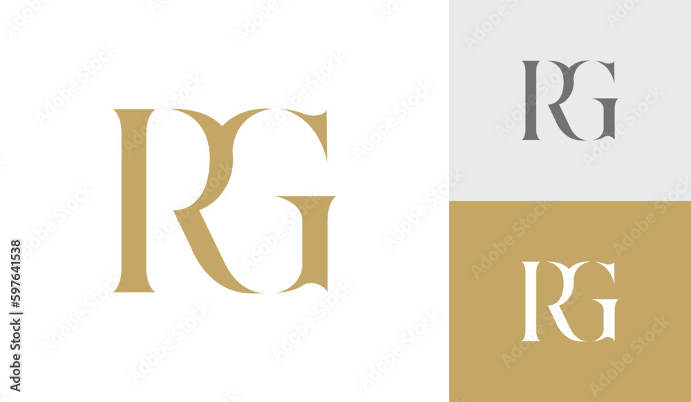 Wall mural Letter RG initial monogram logo design