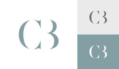 Letter cb initial monogram logo design