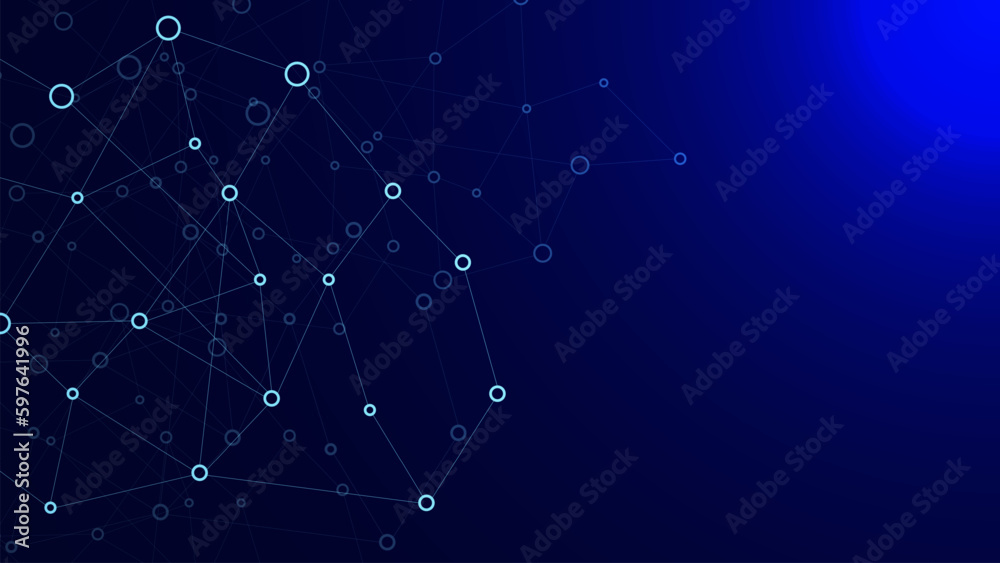 Poster abstract connected dots and lines for digital communication and global network connection concept ba