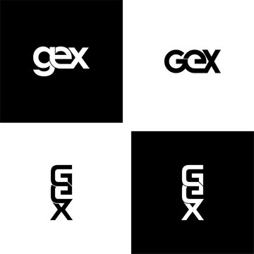gex typography letter monogram logo design set