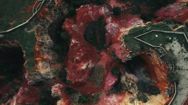 Color explosion in a Bauxite cave in Puglia, Italy 4K