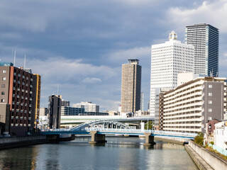 大阪市北区中之島からみた大阪の風景