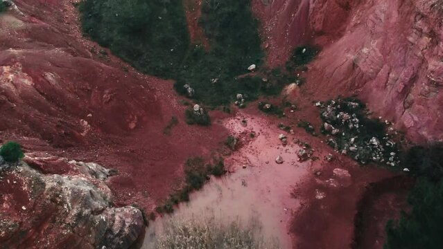 Color explosion in a Bauxite cave in Puglia, Italy 4K