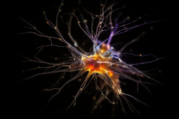Glowing neuron cell generative AI