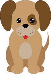 Cute dog cartoon vector illustration. Puppy dog vector art.