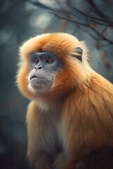 Golden snub-nosed monkey. Generative AI