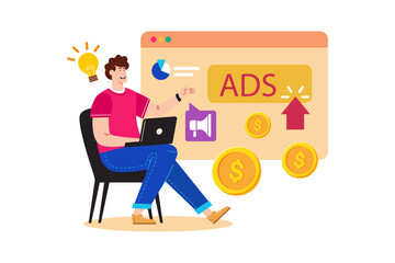 A Pay-Per-Click expert manages online advertising campaigns for a business.