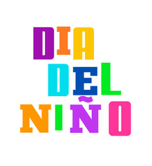 Letras de colores celebrando el dia del niño 