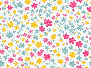 pattern, flower, colorful, color, decoration, seamless, wallpaper, texture, illustration, floral, design, flowers, spring, art, vector, candy, nature, summer, bright, yellow, pink, ornament, holiday, 
