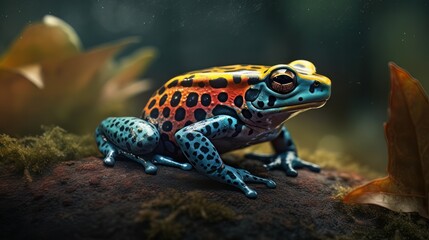 Fototapeta premium Poison tree dart frog. Generative AI